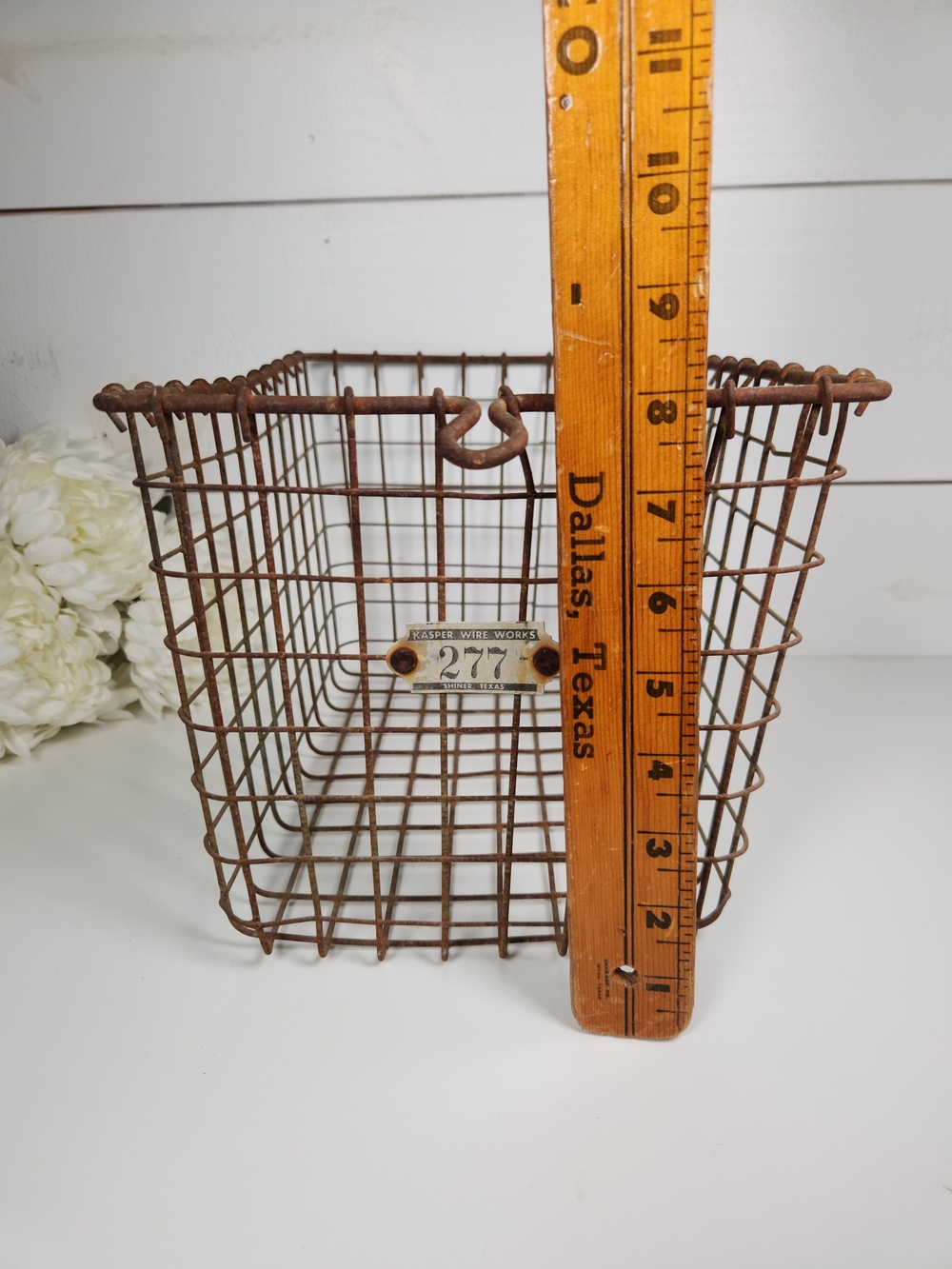 Vintage Locker Room Metal Wire Basket #277 | Rusty Metal Industrial Bin | Rustic - Picture 7 of 9